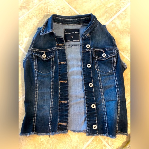 Denim tank jacket, size S, dark denim - Picture 1 of 1